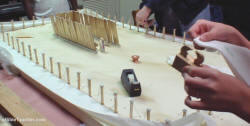 Photo of partially completed wooden model