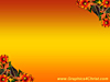 Orange gradient fall background with leaves and flower corners