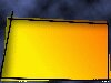 abstract yellow block or signboard with clouds in background