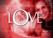 powerpoint template including title page and bulleted lesson pages with LOVE on red photo background and verse 'husbands love your wives'