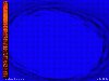 bright blue lightly gridded background with rough round border and orange stripe on left side