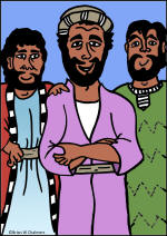 jesus heals a leper color graphic
