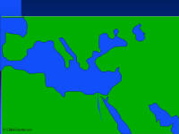 blank colored map of Bible Lands, Spain to Arabia