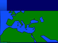 Blank colored map of Meditarranean sea area, including all areas of Paul's missionary journeys