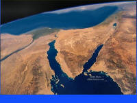 Blank aerial view of Sinai penninsula from space in color