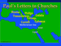 A graphic map showing the recipients of Paul's epistles.