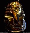 Color photo of Tutankhamen's mask on black background, free.