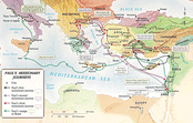 39605: Map/Wall Chart-Paul's Missionary Journeys Map