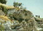 Color photo of Golgotha, the hill where Jesus was crucified.