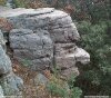 Color photo of rock cliff that looks like man profile, age, maturity