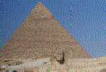 Color photo of Egyptian pyramid and shpinx, free to use.