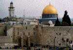 Color photo of the western wall, all that remains today of Herod's Temple.