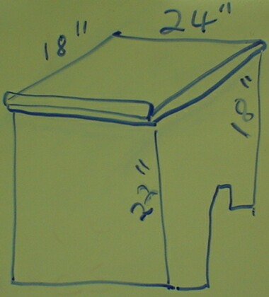 sketch of dimensions of pew podium