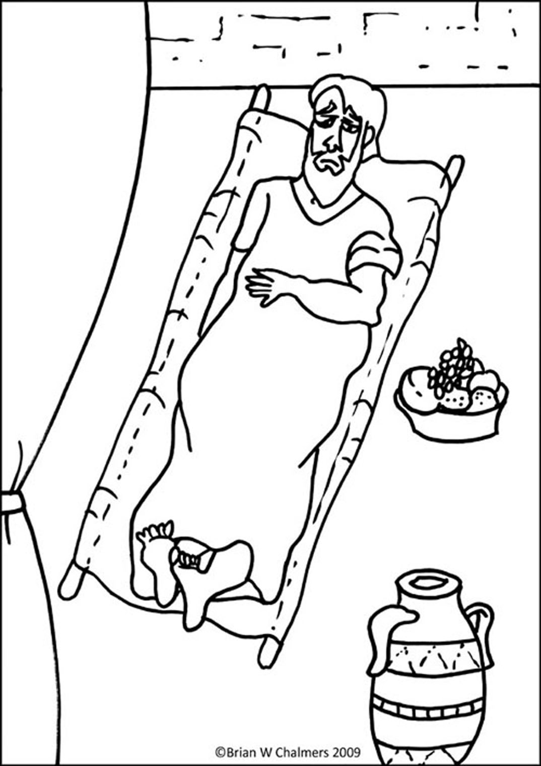 Coloring Page of Paralyzed Man